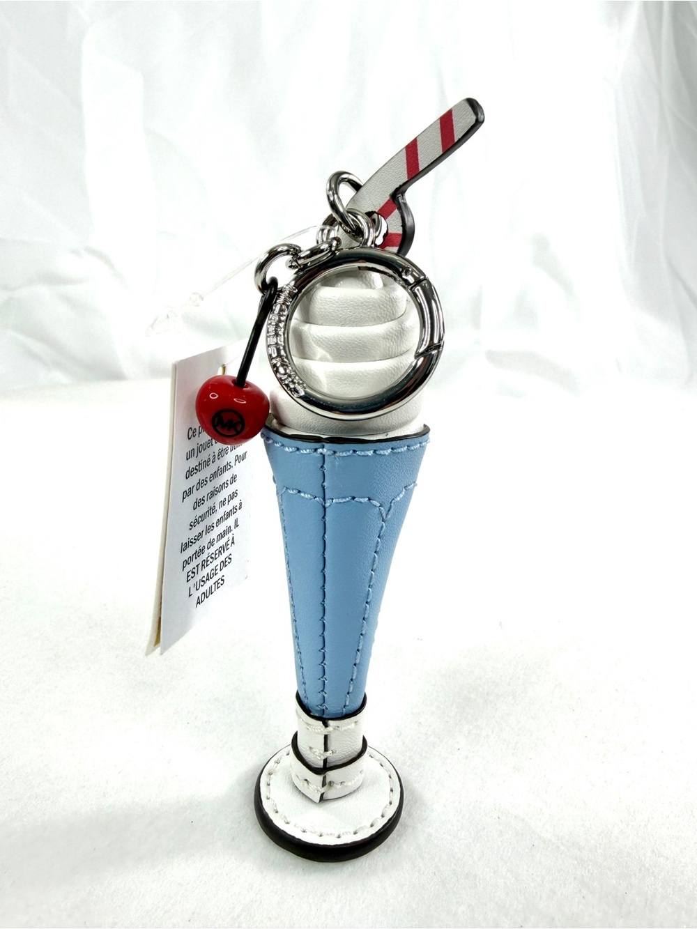 Michael Kors Blue Milk Shake Key Fob Bag Charm Straw Cherry NWT 5 Inches Tall - Picture 3 of 6